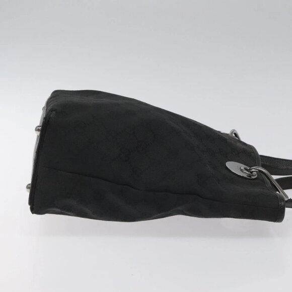 GUCCI GG Canvas Tote Bag Black Silver 120840 Auth - Picture 12 of 16